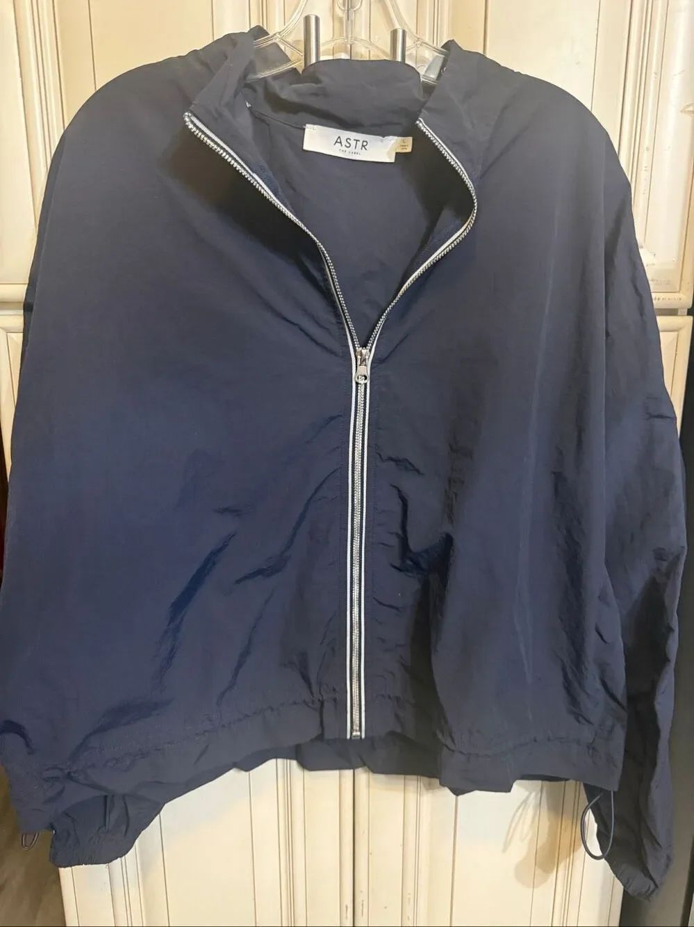 ASTR The Label Womens Classic Zip Up Teo Contrast Stripe Track Jacket Navy Large